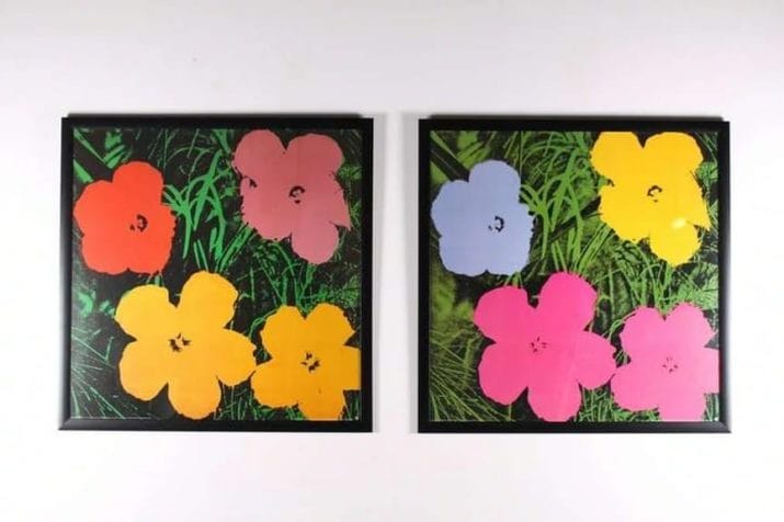 Kleurenzeefdruk "Bloemen" - Naar Andy Warhol