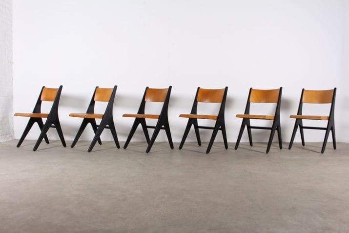Zeldzame reeks CASALA "Penguin" stoelen van Carl Sasse