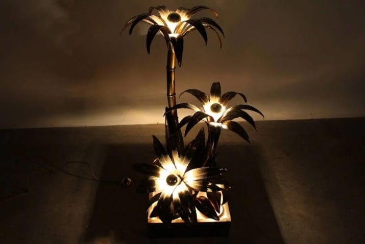 Zeldzame "palmboom" lamp - Maison Jansen Paris