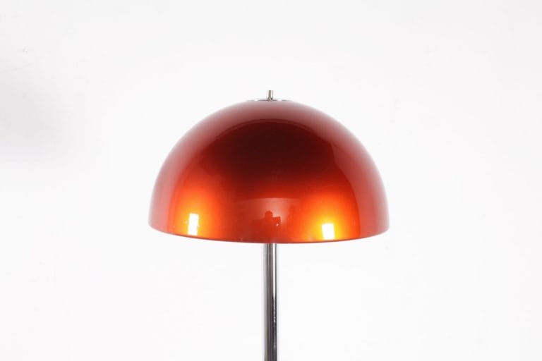 lampadaire minimaliste vintage chrome orange 1970 3