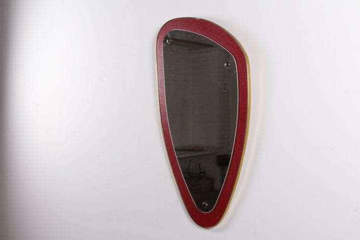 miroir vintage laiton form libre rouge 4