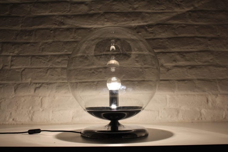 lampe vintage boule sphere chrome verre 1
