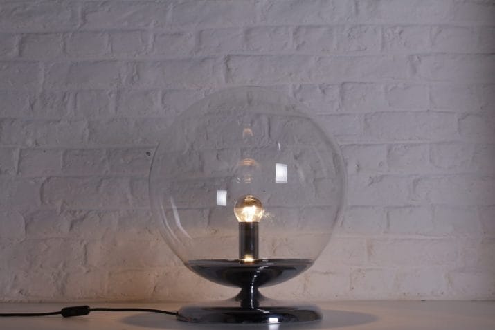 lampe vintage boule sphere chrome verre 4
