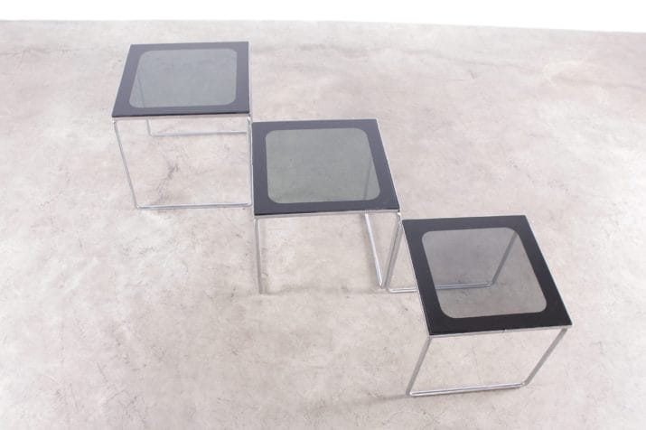 tables gigognes chrome verre vintage style guariche 3 scaled