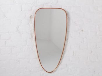 miroir design vintage cadre en laiton années 50 60 forme libre à liège