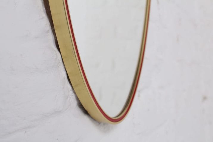 miroir vintage laiton forme libre rouge 5