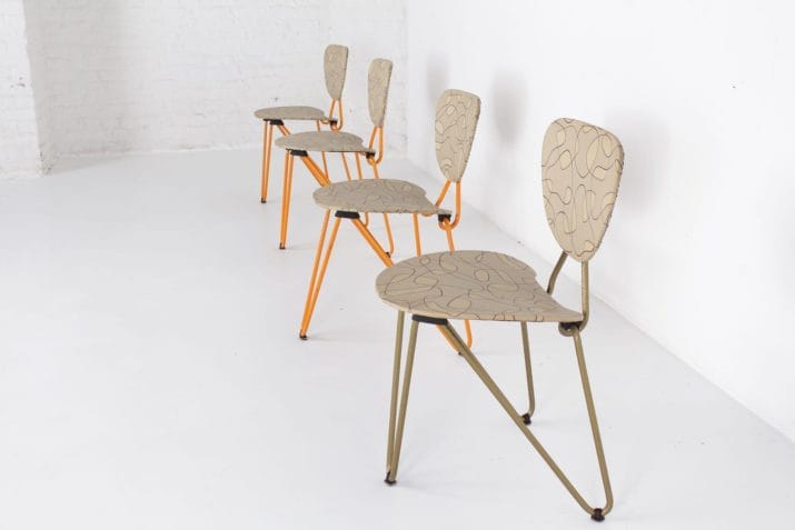 chaises forme libre atomique vintage 4
