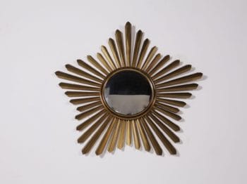miroir soleil sorcière convexe vintage en laiton