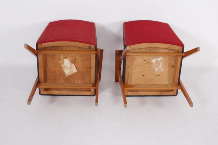 fauteuils vintage skai noir framboise compas hg 5