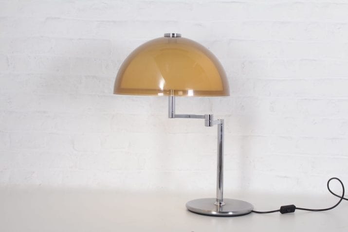 lampe vintage articulée chrome double reflecteur 1