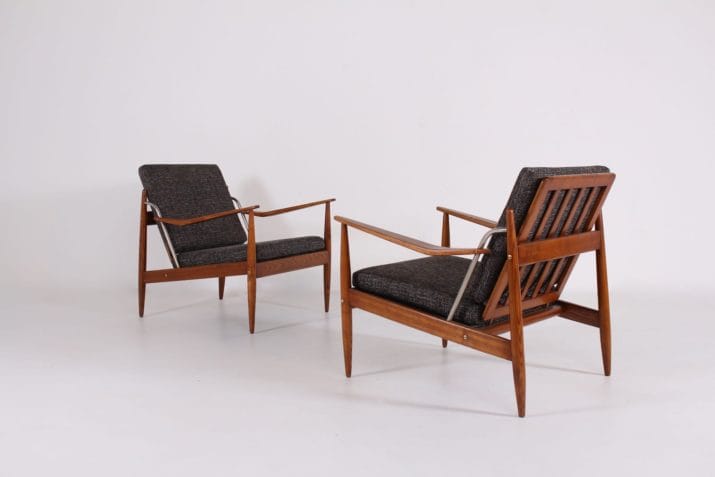 paire fauteuils scandinaves tissus chiné 2
