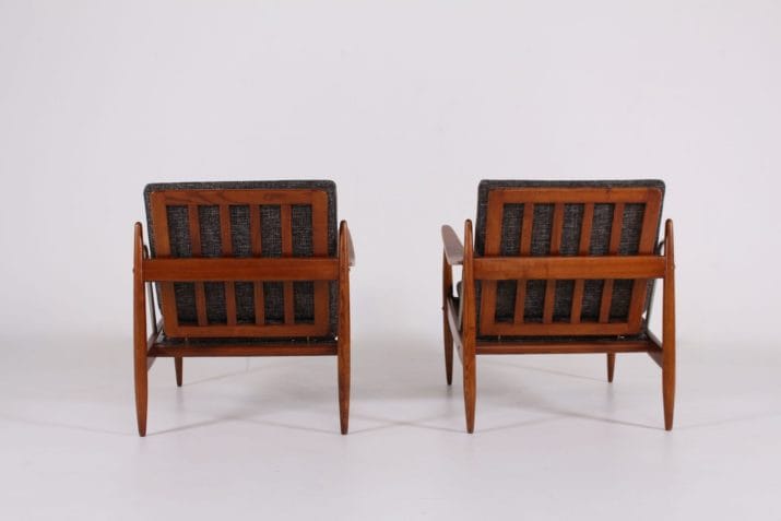paire fauteuils scandinaves tissus chiné 4
