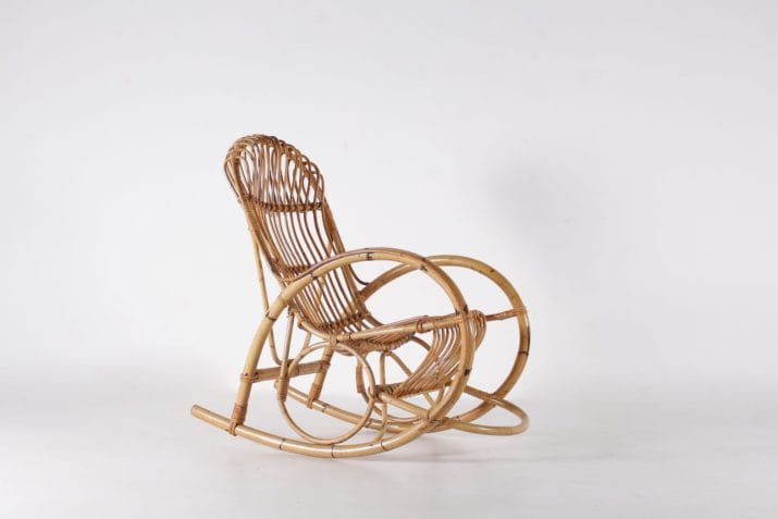Bamboe schommelstoel Franco Albini stijl