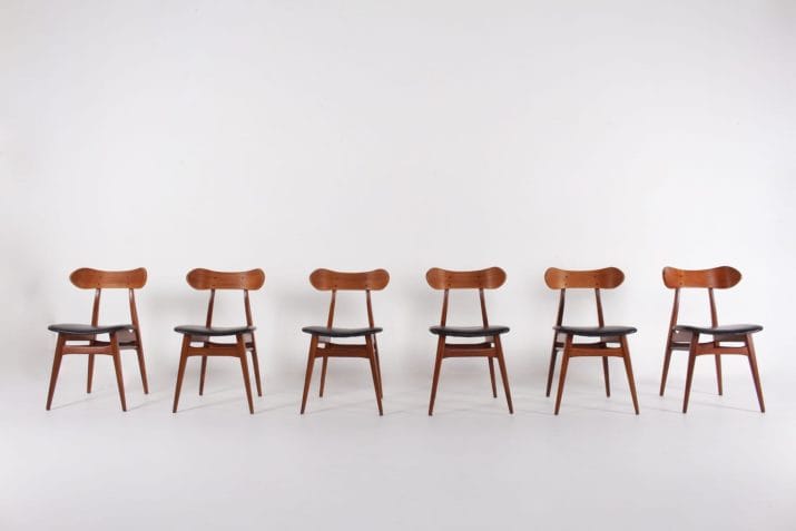 Louis van Teeffelen 6 leren stoelen