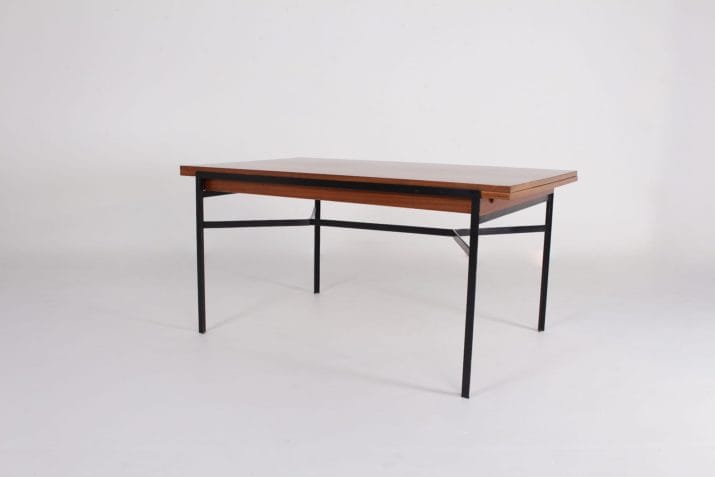 table moderniste acier allonges 1 1