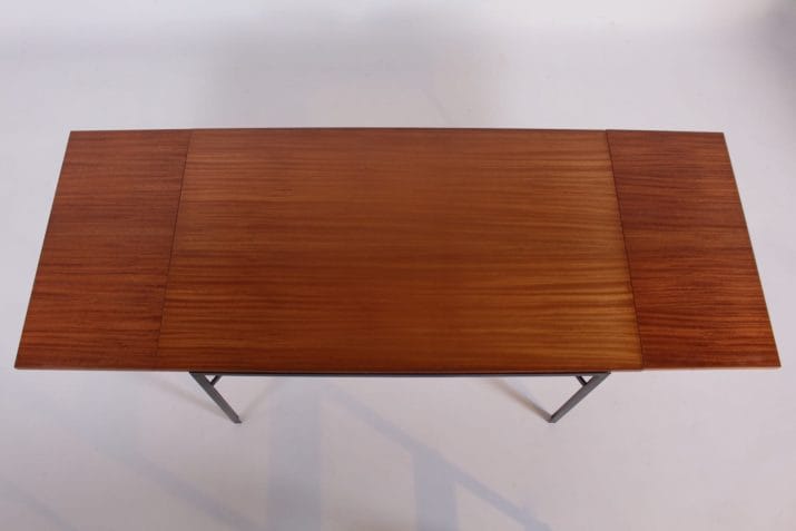 table moderniste acier allonges 8 1