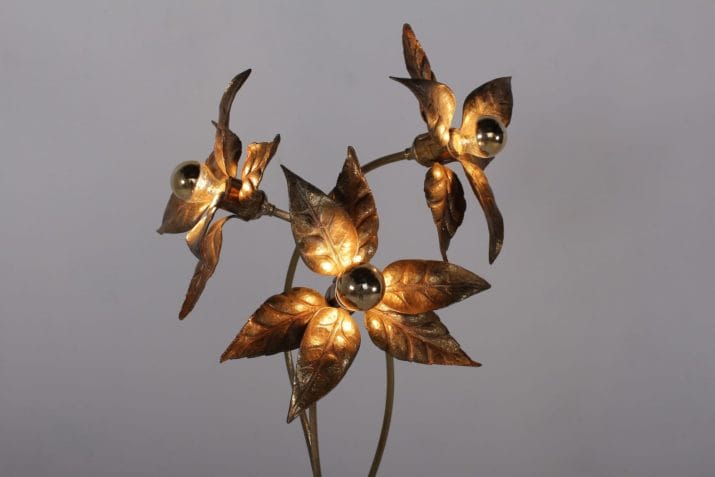 lampadaire fleurs dorées massive 7