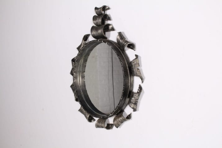 miroir brutaliste acier noir argent 2