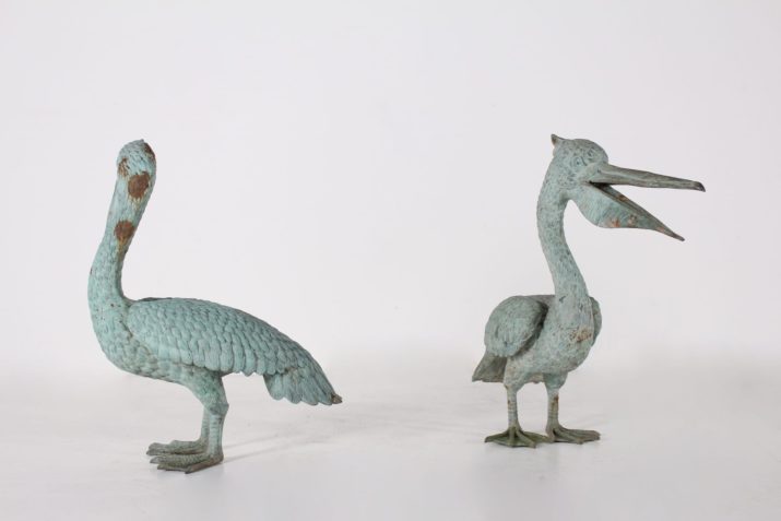 sculptures pelicans métal patine bronzeIMG 0140