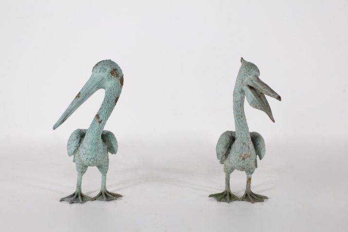 sculptures pelicans métal patine bronzeIMG 0145