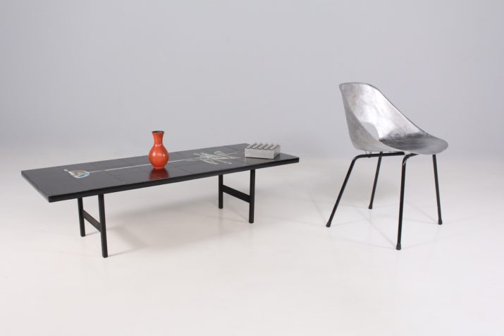 Table Basse Rectangulaire Céramique Métal NoirIMG 8955