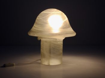 Lampe champignon en verre soufflé.