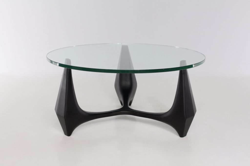 Steel and glass coffee table