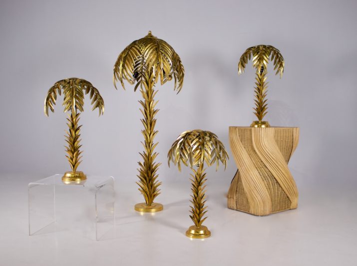 Gold palm tree floor lamp