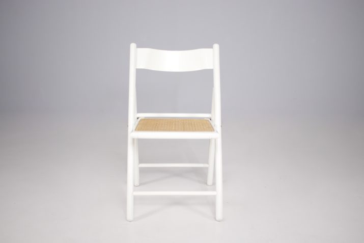 Chaise Pliante Cannée Laquée Blanc IMG