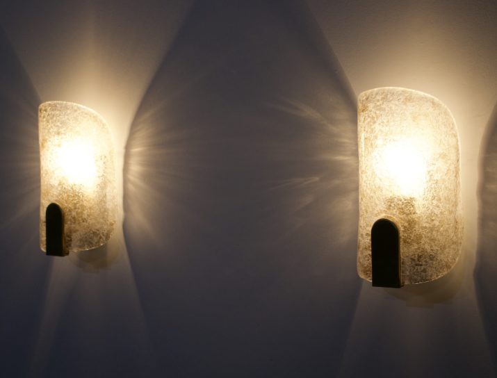 Pair of sconces in Murano & brass 1970.