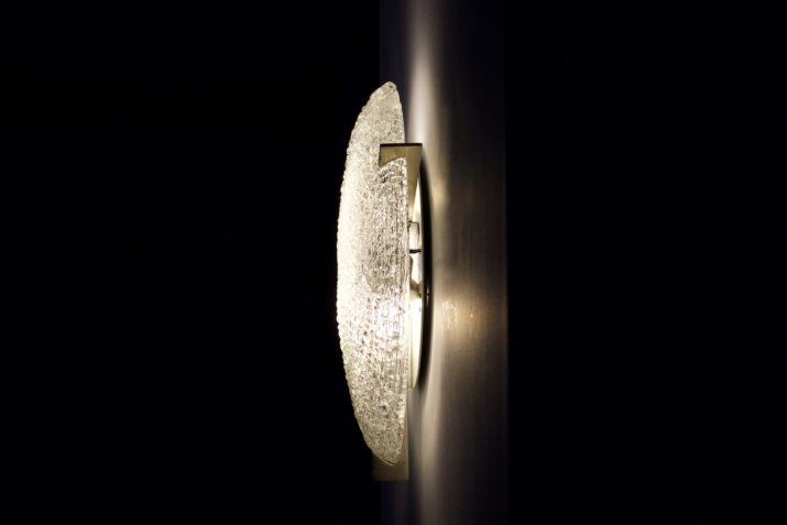 Curved glass ceiling light